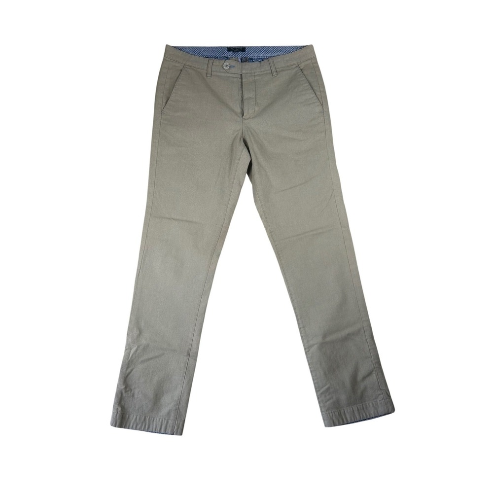 Ted Baker London Men 32R Slim Fit Chino Trousers Khaki Tan Textured Pants Preppy